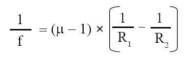 Lens maker’s formula