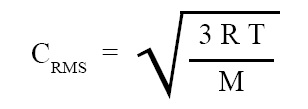 Formula for RMS velocity in terms of temperature