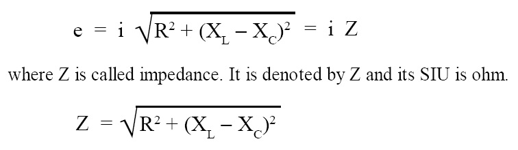 Impedance of AC Series LCR Circuit