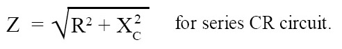 Impedance of AC Series CR (or RC) Circuit
